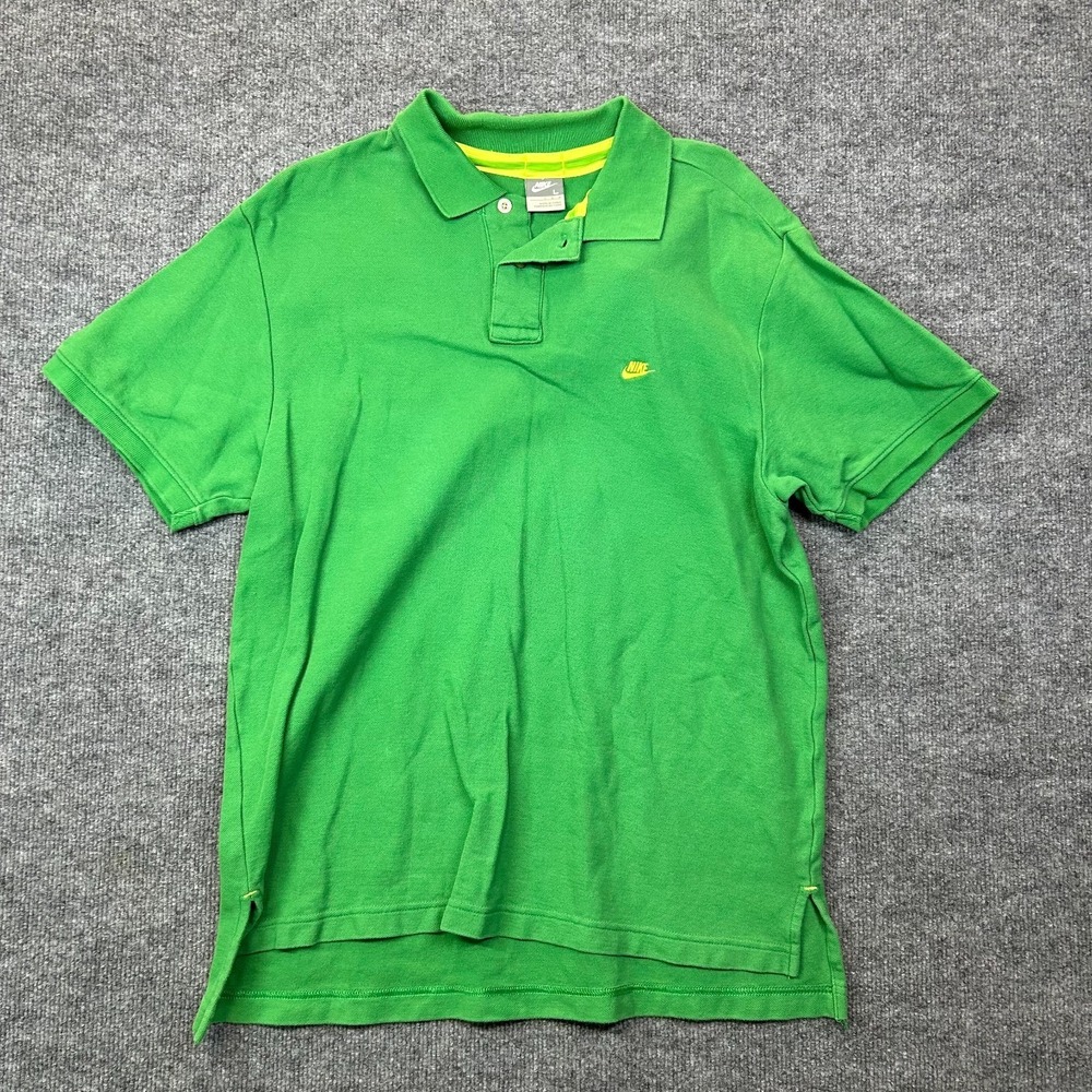 Nike Polo Shirt Men's Green Short Sleeve Classic Golf Performance - Large